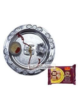 Silver Thali And Soanpapdi Silver Thali And Soanpapdi