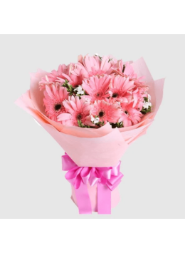 Soulful 10 Pink Gerberas Bunch