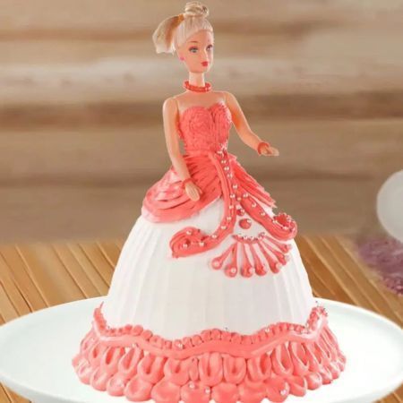 Eggless Dear Barbie Cream Cake 1 Kg
