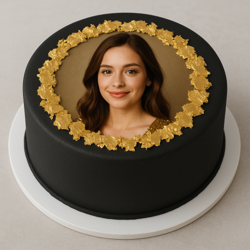Golden Touch Chocolate Photo Cake
