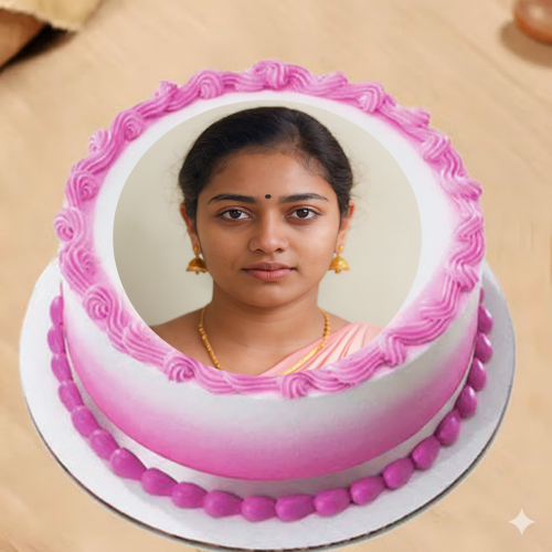 Personalized Strawberry Photo Cake