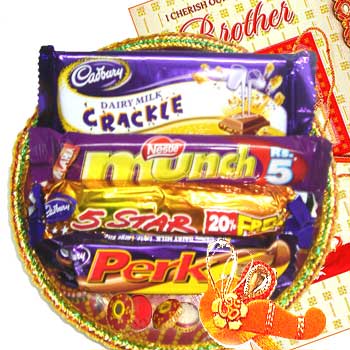 Rakhi with 10 Assorated Chocolates
