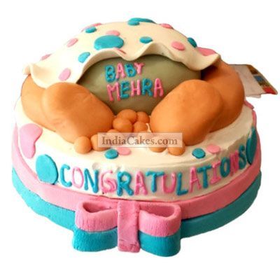 Fondant Baby Shower Design Cake 2 Kg