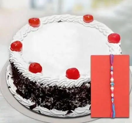 Rakhi with Classic Black Forest Cake Half Kg