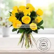 12 Yellow Roses Bunch